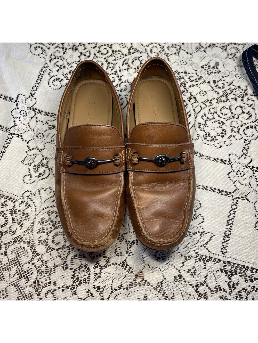 Coach Mott Driver FG2984 Brown Leather Loafer Dress Shoes Mens Size 8.5D